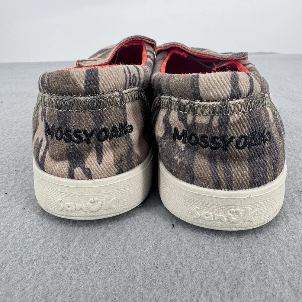 Sanuk Mossy Oak‎ Shoes Womens Size 7 Brown Camo Canvas Slip On Flats Comfort